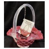 FENTON CRANBERRY OPALESCENT DIAMOND OPTIC