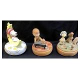 (3) VTG. PEANUTS MUSIC BOXES, AVIA SNOOPY &