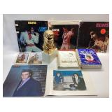 ELVIS METALLIC GOLD BUST WITH MEMORABILIA
