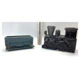 SHAWNEE TRAIN POTTERY AND TRAIN CAR PLANTER