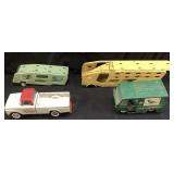 (4) VTG. 1960s TONKA GREEN & YELLOW CAR CARRIERS,