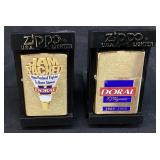 (2) ZIPPO DORAL CIGARETTES GOLD TONE LIGHTERS