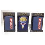 (3) ZIPPO BLUE DORAL CIGARETTES LIGHTERS