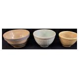 (3) VTG. MIXING BOWLS, YELLOW WARE & MCCOY