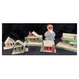 5 VTG. CHRISTMAS PUTZ HOUSES, MADE IN JAPAN & WEST
