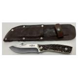 WESTERN GUT HOOK HUNTING KNIFE w SHEATH, 8in L