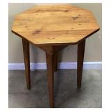 OCTAGON SHAPED PINE ACCENT TABLE, 24in W, 27in H