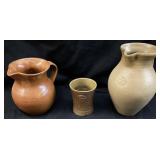 OWENï¿½S POTTERY PITCHER & PITTSBORO 1987 PITCHER