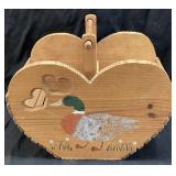 HAND PAINTED DUCK MAGAZINE RACK, 17in L