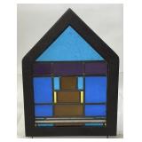 STAINED GLASS HOUSE WINDOW PANEL