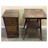 (2) ANTIQUE BALL & CLAW PARLOR TABLE & 3 DRAWER