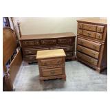 BASSETT FURNITURE BEDROOM SET, HIGHBOY CHEST OF