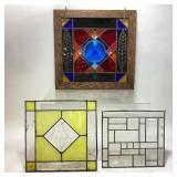 (3) STAINED GLASS WINDOW PANELS