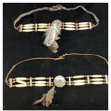 (2) HAND CRAFTED NATIVE AMERICAN BONE HAIRPIPE
