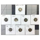 8 BARBER DIME COIN LOT