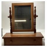 VTG. DRESSER TOP SHAVING STAND w SWING MIRROR &