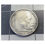 1936 GERMAN THIRD REICH 5 REICHS MARK