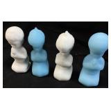 (4) FENTON ART GLASS BOY & GIRL PRAYING FIGURINES