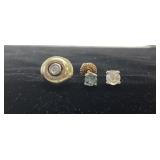 3 DIAMOND SOLITAIRE EARRINGS, 14K SINGLES