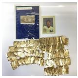 GOLD FOIL STAMPS AND MICKEY MANTLE CARD