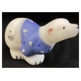 FENTON HAND PAINTED POLAR BEAR ART GLASS