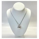 STERLING SILVER BALL LOCKET WITH 30 INCH CHAIN