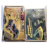 2 INCOMPLETE HO SLOT CAR AND TRAIN SETS