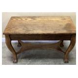 MID CENTURY NEEDLEPOINT UPHOLSTERED PIANO BENCH w