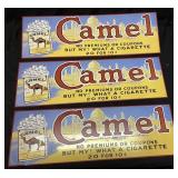 (3) RJR TOBACCO CAMEL CIGARETTE METAL SIGNS,