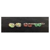 GARNET, SPINEL, OPAL EARRING LOT