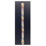 7.5 INCH STERLING SILVER GEMSTONE BRACELET