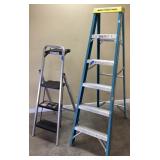 (2) 6ft FIBERGLASS LADDER & 3 STEP LADDER