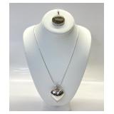 STERLING SILVER CHAIN, HEART, LABRADORITE LOT