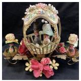 VTG. FABERGE STYLE HAND DECORATED WEDDING SCENE