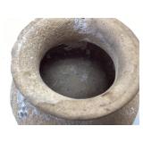 ANCIENT CLAY STONEWARE POTTERY, ROUNDED BOTTOM