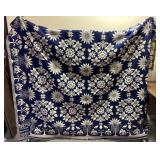 ANTIQUE 1841 BLUE & WHITE AMERICAN JACQUARD