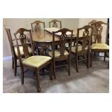 KNOX-HUTCHINS FURNITURE DINING TABLE w 8 CHAIRS, &