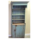 PRIMITIVE PINE STEP-BACK CUPBOARD