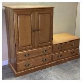 BEDROOM TV CABINET w SIDE DRAWERS