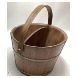 VINTAGE WOODEN FIRKIN OR SUGAR BUCKET