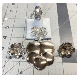 STERLING FLORAL JEWELRY LOT