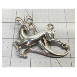 LARGE STERLING ANTELOPE BROOCH
