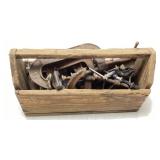 VTG. TOOLBOX FULL OF C CLAMPS