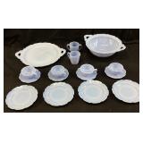 DANSK BLANC FRANSK SKY BLUE PLATES, TEA CUPS