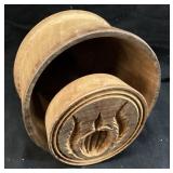 VINTAGE WOODEN BUTTER MOLD PINEAPPLE PRESS