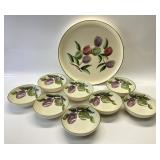 SANTA ROSA POTTERY SERVING PLATE AND 8 BOWLS