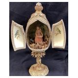 VTG. FABERGE STYLE HAND DECORATED GIRL FEEDING