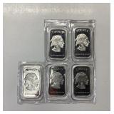 5 SILVER BUFFALO INGOTS