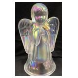 FENTON IRIDESCENT SATIN FINISH ANGEL FIGURINE,