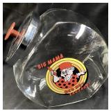 BIG MAMA RED HOT SAUSAGE COUNTER DISPLAY JAR,